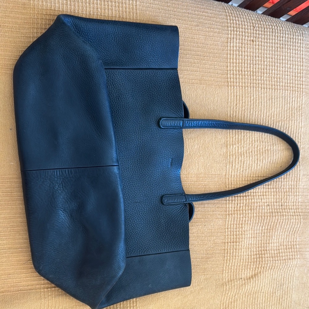 BAGGU Black Leather Tote Bag - Picture 6 of 6